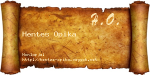 Hentes Opika névjegykártya